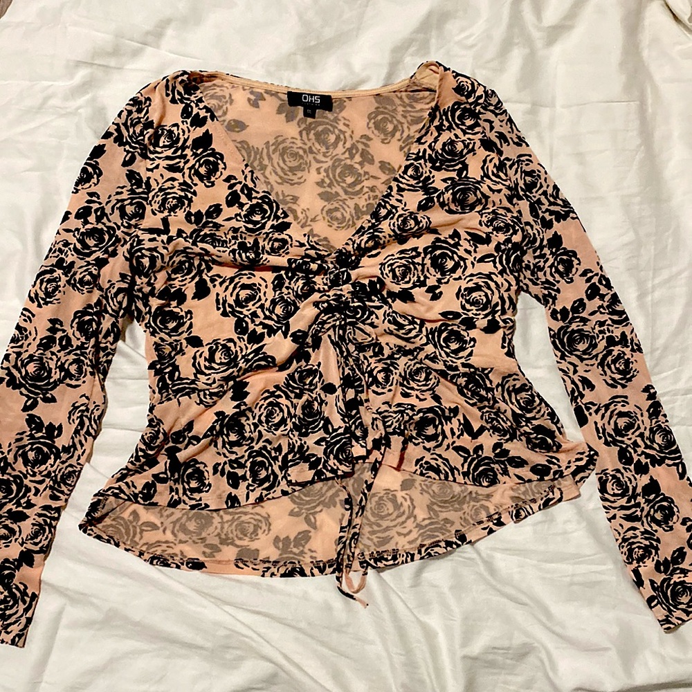 Beige and Black floral top